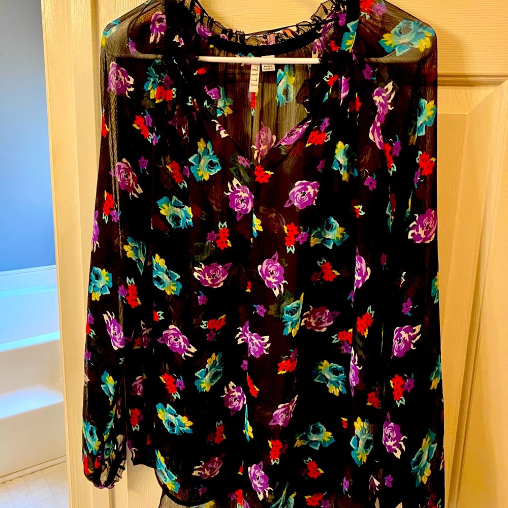 Long sheer blouse